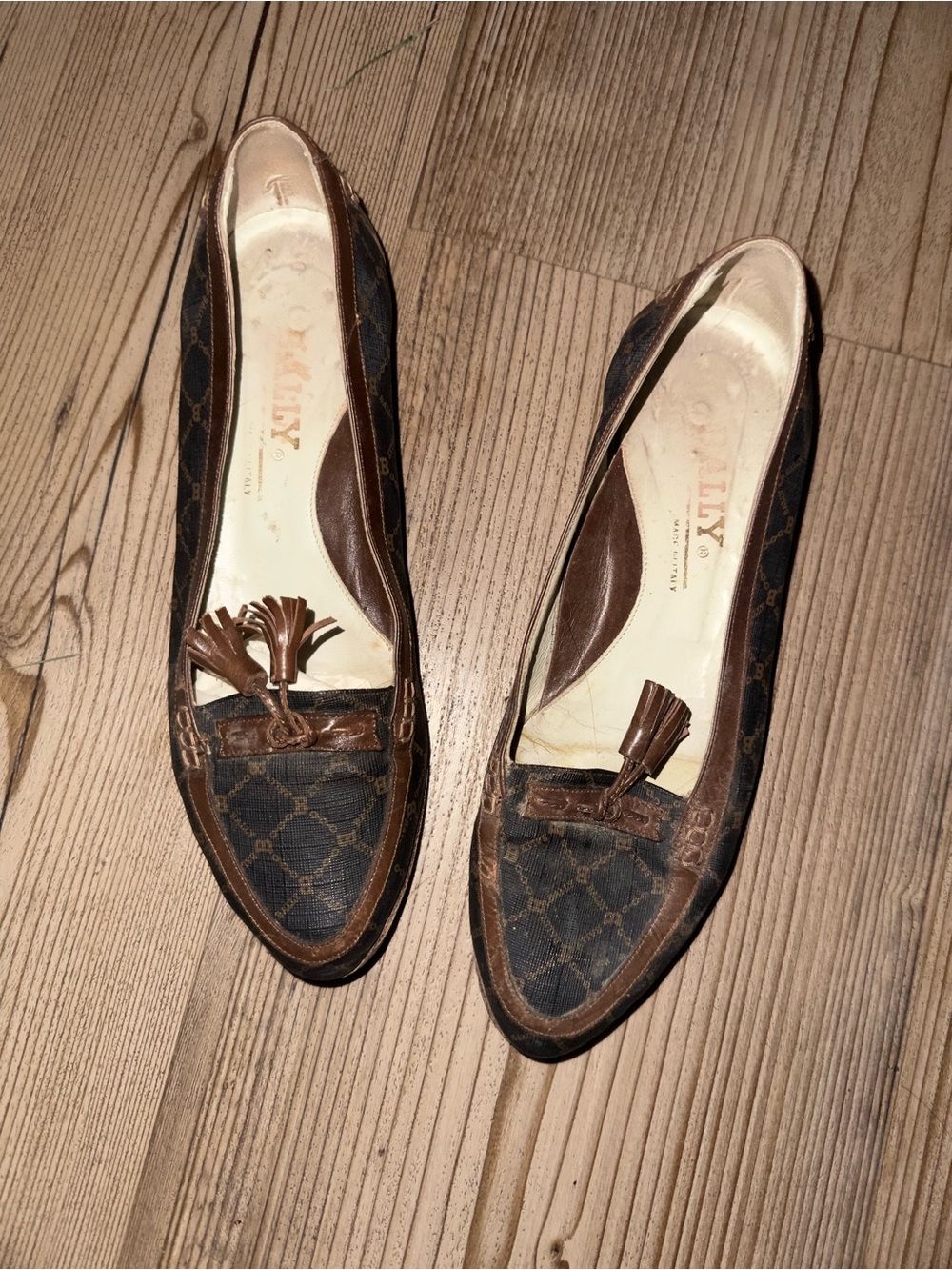 Bally Brown Patterned Tassel Loafers - Women
